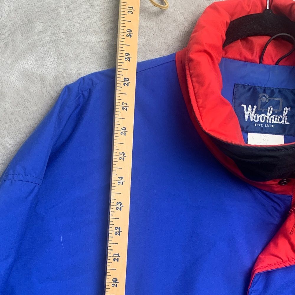 WOOLRICH | LARGE Men CASUAL LIGHTWEIGHT JACKET | COLOR BLOCK RED ROYAL BLUE 1604 - Picture 6 of 16